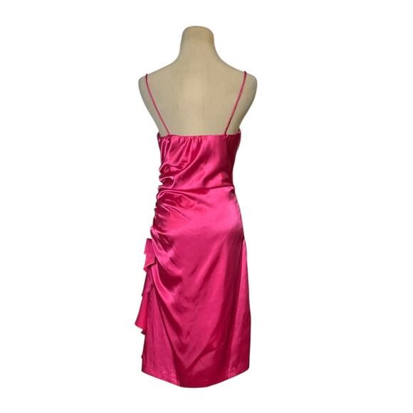 Cindy fuchsia satin party dress size large - Picture 2 of 13